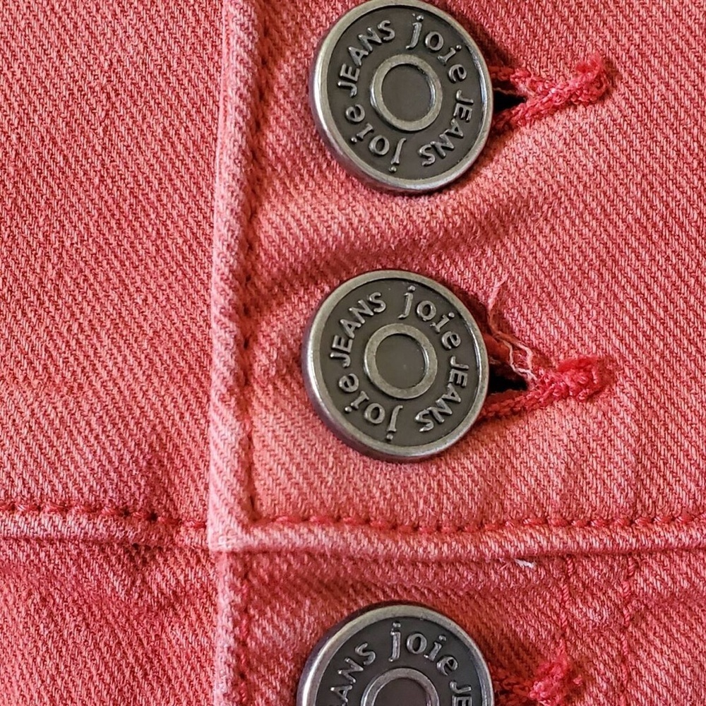 Joie Rust Red Button Up Jeans Size 23 - image 3